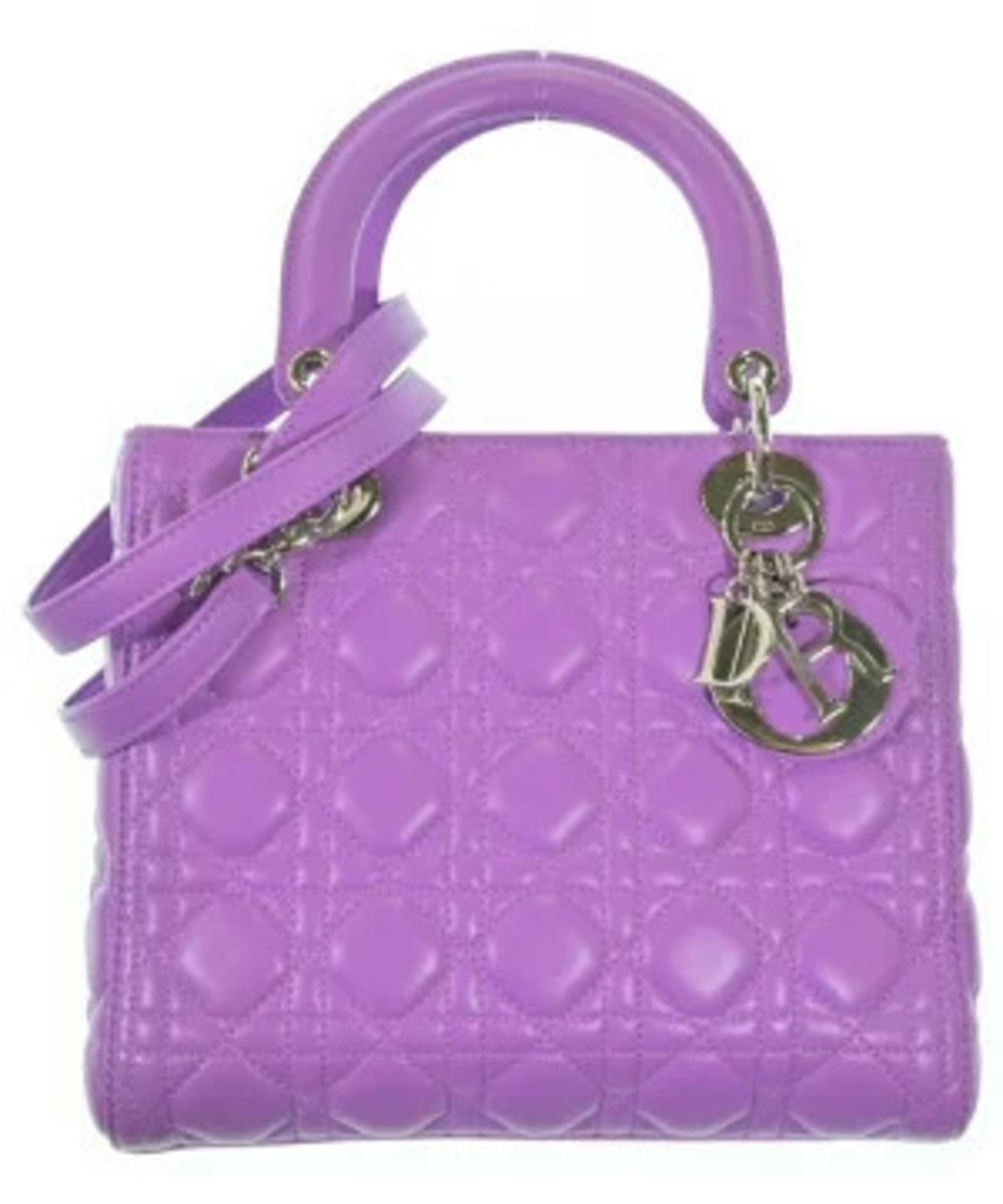 Christian Dior Lady Dior handbag lambskin cannage topstitching Purple